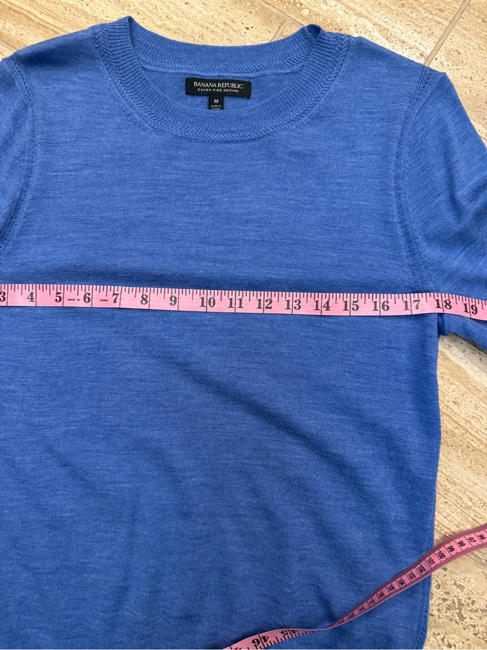Banana Republic Extra Fine Merino Wool Sweater Cornflower Blue Medium - Picture 6 of 7